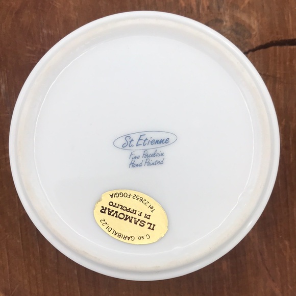 VTG St. Etienne Porcelain Floral Bird Trinket Box Hand Painted - Picture 3 of 9